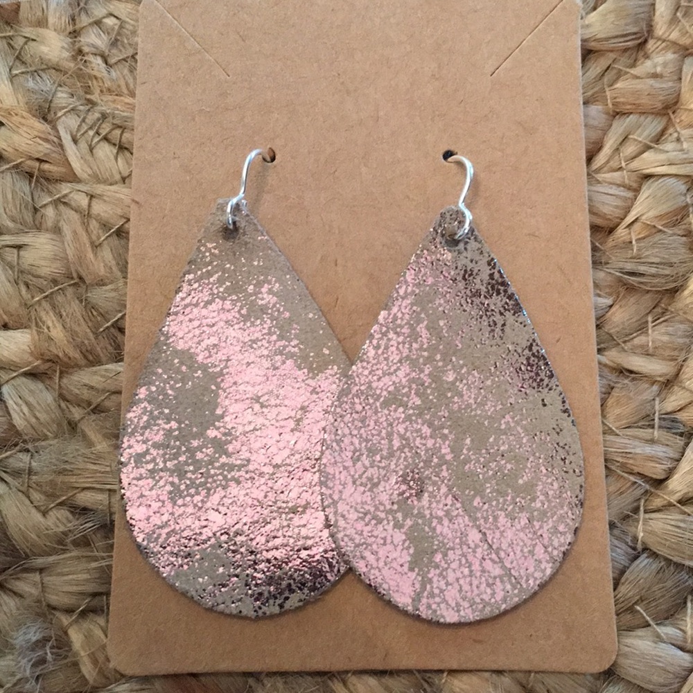 100% Leather Teardrop Earrings / 2 for $25
